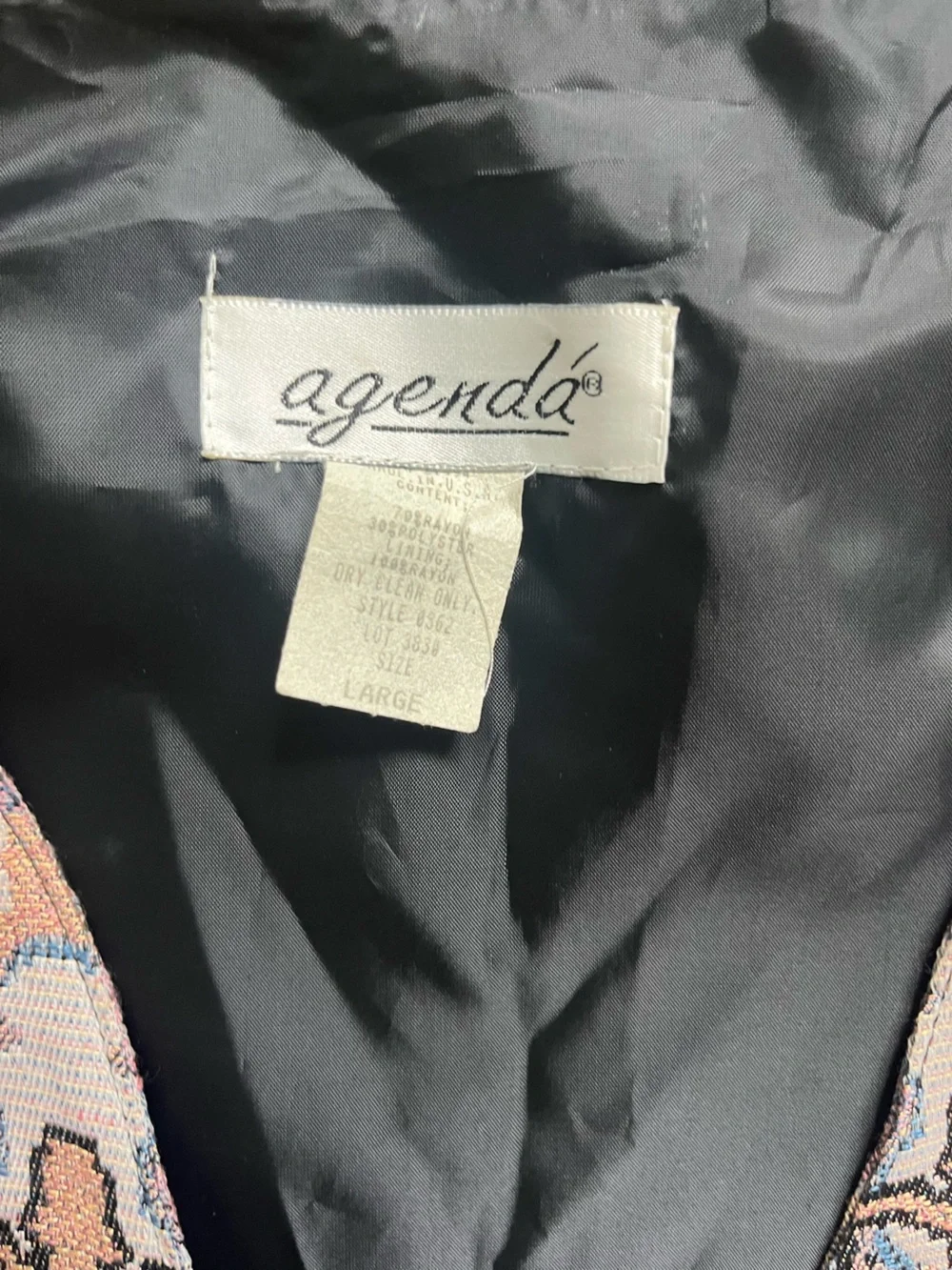 Agenda 90’s vintage tapestry‎ vest women’s size large